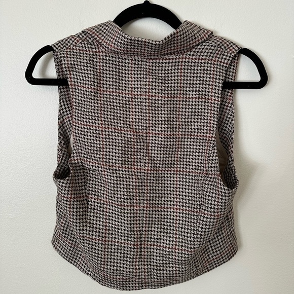 NWT Free People Brown Sleveless Blazer with Buttons Size 4 - Picture 2 of 3